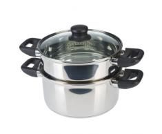 Axentia 220690 Pentola a Vapore con Coperchio, Acciaio Inossidabile, Argento, 20 cm