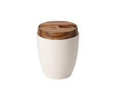 Villeroy & Boch Artesano Original Barattolo per tè con Coperchio e cucchiaino, 3 Pezzi, Porcellana Premium/Legno, Bianco