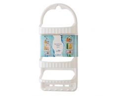 FERIDRAS 898001 Mensola Doccia, 3 Ripiani, Bianco, 12x27x62 cm