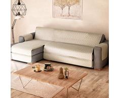 PETTI Artigiani Italiani - Copridivano, Salvadivano, Copridivano Angolare, Copridivano Con Penisola Reversibile, Copridivano con Penisola, Beige, 100% Made in italy