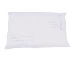 Soffim Lattice Guanciale Ortopedico con Rivestimento Antiacaro Amicor, 46% Amicor 64% Poliestere-Lastra in Schiuma di Lattice, Azzurro, 42x67x11 cm