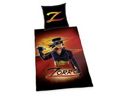 Herding 4421202050Â Zorro Set Copripiumino singolo e federa, Cotone, nero, 135Â x 200Â x cm