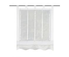 Home fashion, Tenda con Occhielli Strisce Verticali, Poliestere, Natura, 140 x 140 cm