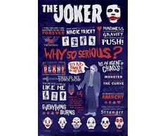DARK KNIGHT DC Comics, Maxi Poster The Joker, con Citazioni, in Legno, Multicolore (Lingua Italiana Non Garantita)
