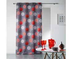 Douceur dIntérieur - Tenda con occhielli, in poliestere, Poliestere, rosso, 260x140 cm
