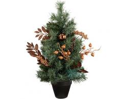 WeRChristmas - Albero di Natale Artificiale di 60 cm, con Decorazioni Color Rame
