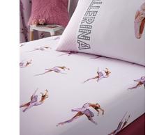 Catherine Lansfield, biancheria per camera da letto, motivo con ballerina, rosa, Rosa, Singolo