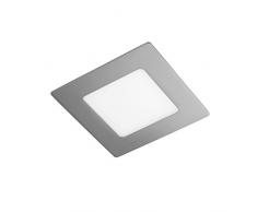 CristalRecord 02-107-06-181 - Faretto downlight, LED extrapiano, quadrato, 6 W, luce neutra, 4000Â° K, colore grigio