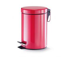 Zeller 18204 Pattumiera in metallo, 3 litri, ø17 x 26,5 cm, colore: Rosso