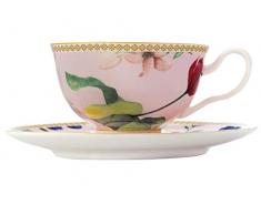 Maxwell Williams Tea & Cs Tazzina da caffÃ¨ e piattino con Design Contessa, Porcellana, Rosa