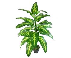 Foglia Artificiale, 120 cm Large Leaved Evergreen Tall variegato pianta