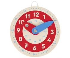 Goki 58485 Orologio da Parete Cerchio Beige, Blu, Rosso