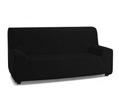 Martina Home Custodia per Divano, Elasticizzata, Modello Emilia Tres Plazas Nero