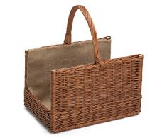 Prestige Wicker Porta Legna in salice, Colore: Marrone, 50 x 36 x 35 cm