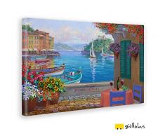 Giallobus - Quadro - Stampa su Tela Canvas Mikki SENKARIK - Quadro con Paesaggio Portofino Reflections - Quadri Moderni di Tela - Vari Formati - 70 x 100 CM