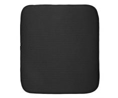 InterDesign iDry Tappetino lavello, Grande e spesso tappetino cucina in poliestere e microfibra per asciugatura veloce delle stoviglie, nero/bianco