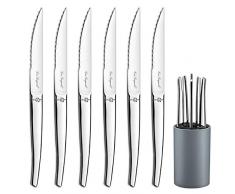 Amefa Ceppo 6 Coltelli bistec Jet Lag Utensili da Cucina, Finition Brillante, 11 x 9 x 26 cm