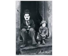 Artopweb Pannelli Decorativi Charlie Chaplin Modern Times Quadro, Legno, Carta, Vernice, Multicolore, 60x1.8x90 cm
