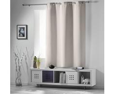 Douceur d interno tenda a occhielli poliestere 140Â x 180Â cm, ceramica, avorio, 140x1x180 cm