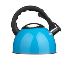 Premier Housewares 0505130 Bollitore a Fischio, 2.5 lt, Inox, Blu/Acciaio