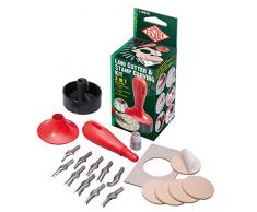 Essdee 3 in 1-Cutter Lino e Kit per intagliare timbri, 10 stampini e 5 stampi Tagliere, legno, multicolore