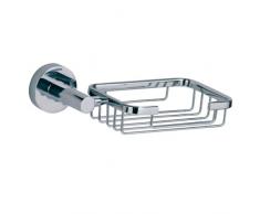 nie wieder bohren HM126 Hoom - Porta sapone in ottone massiccio cromato e lucidato a specchio, con tecnica di fissaggio senza trapano