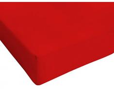 Italian Bed Linen Max Color Lenzuolo Sotto Matrimoniale King Size, 100% Cotone, Rosso, 180 x 200 cm
