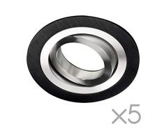 Wonderlamp Faretto da incasso 5 unidades Nero