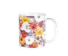 Home Mug, Decoro Fiori, 350 ml, Porcellana, Assortiti, 12x8x10 cm