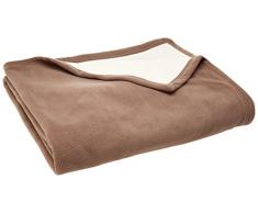 Toison dOr - Coperta Matrimoniale in Pile Double Face, Modello Narvik, 100% Poliestere, Prugna, 220 x 240 cm