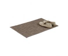 Relaxdays 10022343 Zerbino con Motivo a Zig-Zag, Tappetino per Ingresso in Juta, Fatto a Mano, 40x 60 cm, Beige/Nero