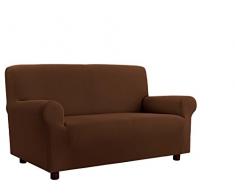 Italian Bed Linen PiÃ¹ Bello Copridivano bielastico Sagomato Tessuto a Struttura Liscia, Poliestere, Marrone, 1 Posto, 75-120 cm