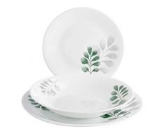 Bormioli Rocco BOR1302 Bormioli, Servizio Piatti Botanica, 18 pz, Verde, Vetro