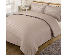 DreamsceneÂ âÂ Set Copripiumino matrimoniale da letto a righe, in satin, visone, Super King