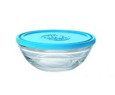 DURALEX 9065Â AM12Â Lys Ciotola Rotonda con Coperchio Vetro Trasparente/Blu 14,2Â cm