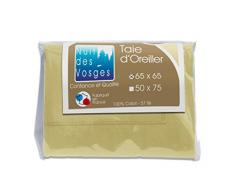 Nuit des Vosges 2101829 Cotoval Federa Cotone in Tinta Unita Beige 65 x 65 cm