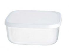Bormioli Rocco 6190615 Frost Frigoverre-Contenitore per Alimenti da Frigorifero Tappo, 15x15 cm 1 Pezzo, Vetro/Plastica, Trasparente/Bianco