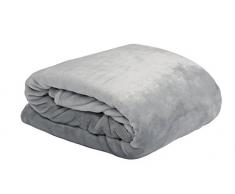 Lovely Casa P45792004 - Coperta Matrimoniale in poliestere, 220 x 240Â cm, colore: grigio perla
