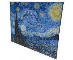 Niik Quadro + Telaio Bordo Colorato Notte Stellata di Vincent Van Gogh, 80 x 65 x 1.7 cm, Falso dAutore