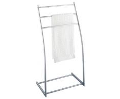 Wenko 166051000 Aluminio Almeria - Portasciugamani in Acciaio Verniciato a Polvere, 43,5 x 87,5 x 28 cm, Effetto Alluminio