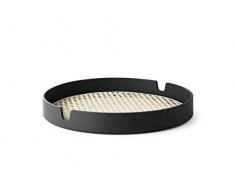 Norman Copenhagen Salon - Vassoio in Legno, Ã 35 cm, Colore: Nero