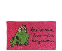 laroom Zerbino Motivo Bienvenue Dans Notre Royaume, Jute And Base Antiscivolo, Rosa, 40Â x 70Â x 1.8Â cm