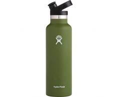 Hydro Flask Borraccia termica da 621 ml (21 oz) in acciaio inossidabile e isolamento sottovuoto con imboccatura standard e tappo Sport Cap, Olive