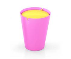Outlook Design Italia Smarty Cestino per Rifiuti con Coperchio Basculante, Plastica, Rosa/Giallo, 24x24x30 cm