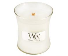 Woodwick Line Basic Mini Candela Island Coconut, Cera, Blu, 7x7x8 cm, 12 unitÃ