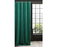 Eurofirany Tenda Velvet Verde Scuro Velluto 1 PZ Morbidi 10 Occhielli Eleganti di Alta qualitÃ , Glamour per Camera da Letto, Soggiorno, Salotto, Tessuto, 140 x 250 cm