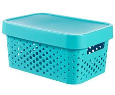 CURVER 04760-x34Â âÂ 00Â Infinity Punti Scatola portatutto con Coperchio plastica Blu 26,8Â x 18,6Â x 12,4Â cm 4,5Â L