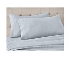 AmazonBasics - Set di 2 federe in microfibra mÃ©lange 50 x 80 cm - Blu denim (Denim Wash)