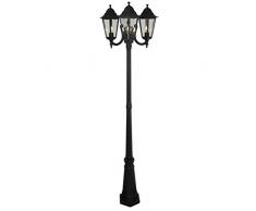 Ranex Lampione Classico E27 Giardino, Nero, 58 x 58 x 220 centimeters