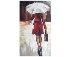 LegendArte Olio su Tela - Quadro su Tela Dipinto a Mano - Piove!, cm. 50x90 - Quadro Moderno Soggiorno